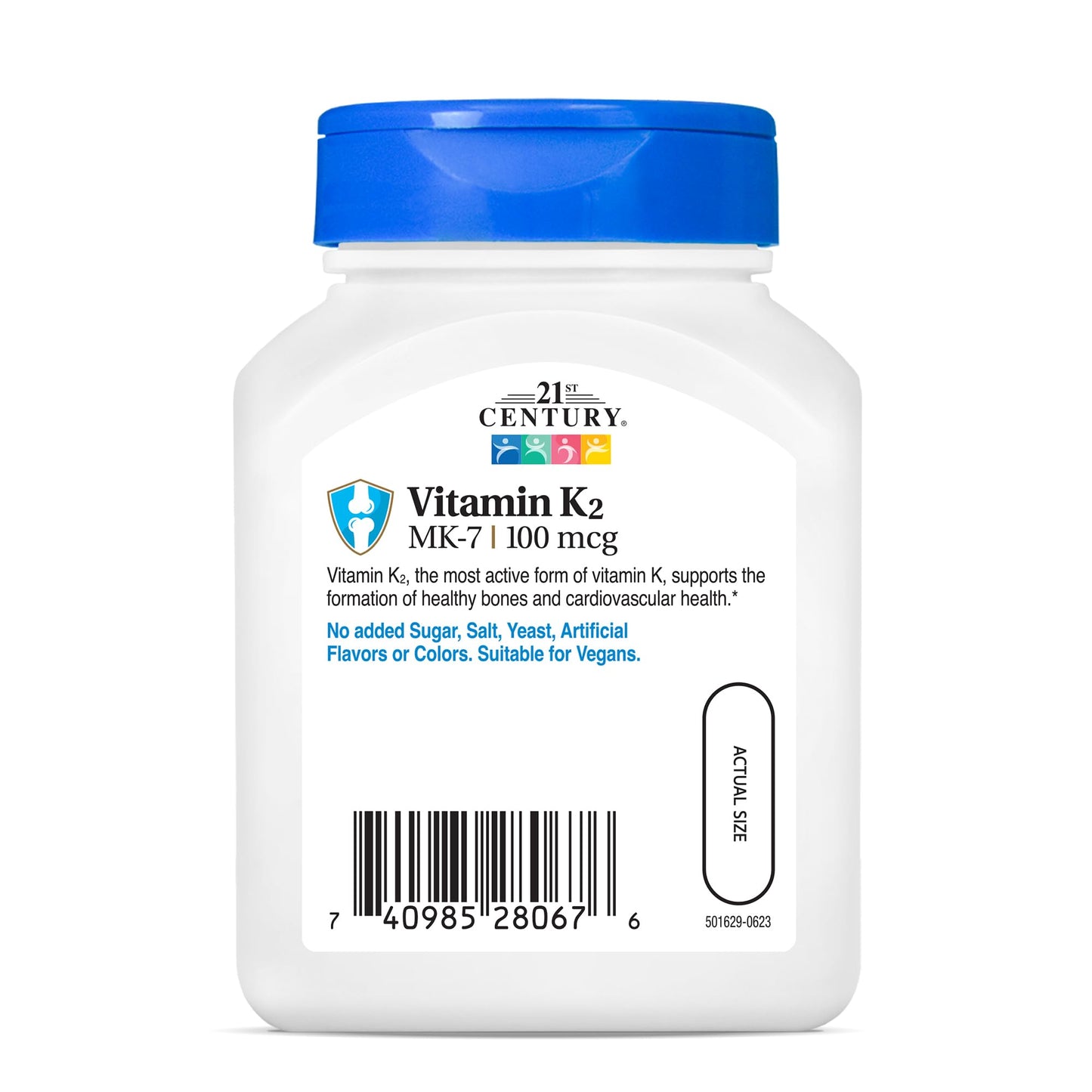 21st Century Vitamin K2 (MK-7) 100mcg Capsules, Bone & Heart, 110 Count