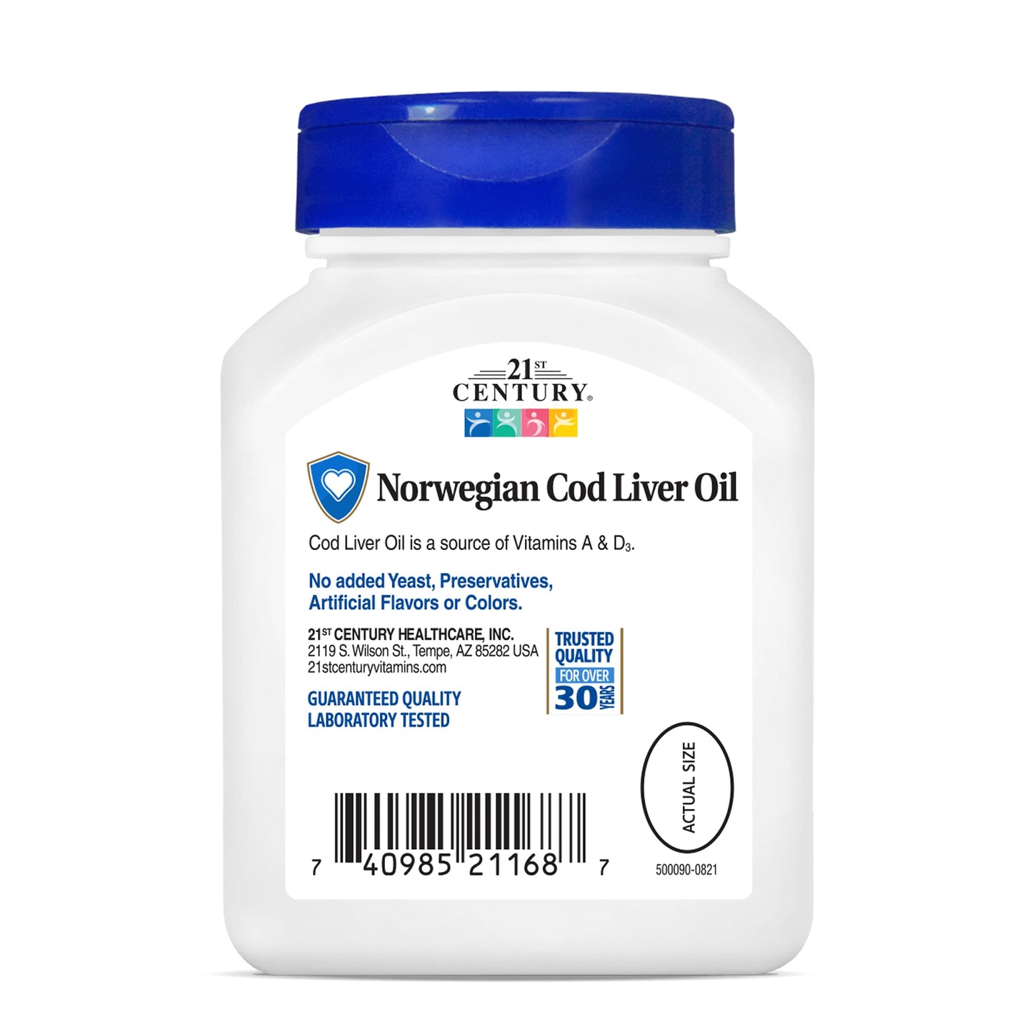 21st Century Norwegian Cod Liver Oil, 400 mg, 110 Softgels