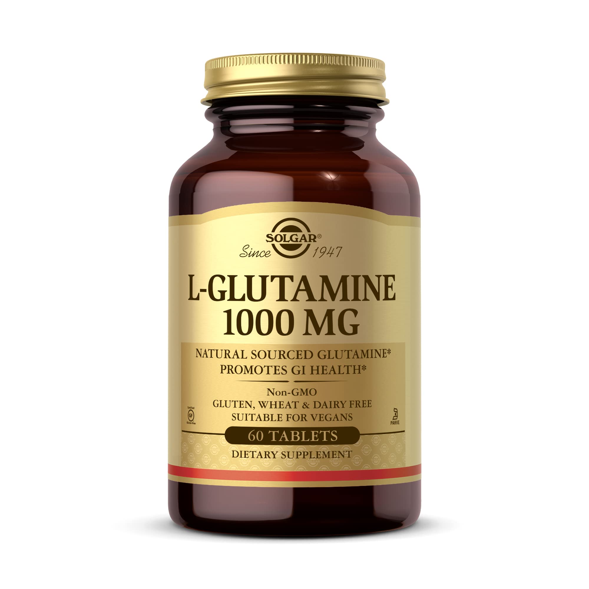 Solgar L-Glutamine 1000 mg, 60 Tablets - Natural Muscle Food - 30 Servings