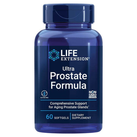 Life Extension Ultra Prostate Formula, Saw Palmetto for Men, pygeum, stinging Nettle Root, lycopene, Prostate Health, Urination Flow, PSA, Non-GMO, Gluten-Free, 60 softgels