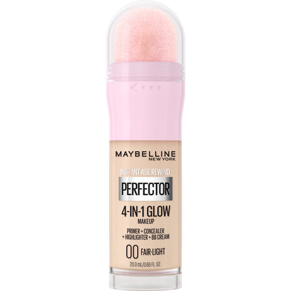Maybelline New York Instant Age Rewind Instant Perfector 4-In-1 Glow Makeup - Primer, Concealer, Highlighter and BB Cream in 1, Fair/Light, 0.68 fl oz