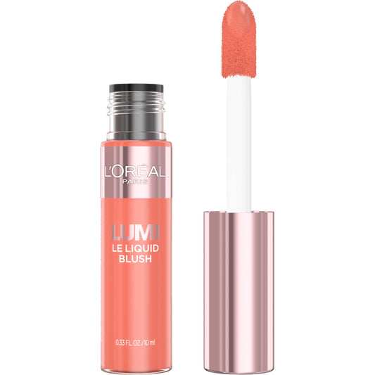 L'Oreal Paris True Match Lumi Le Liquid Blush, Intense Lightweight Blush Formula With Liquid Pigments, Dewy Rich Coral, 0.33 Fl Oz