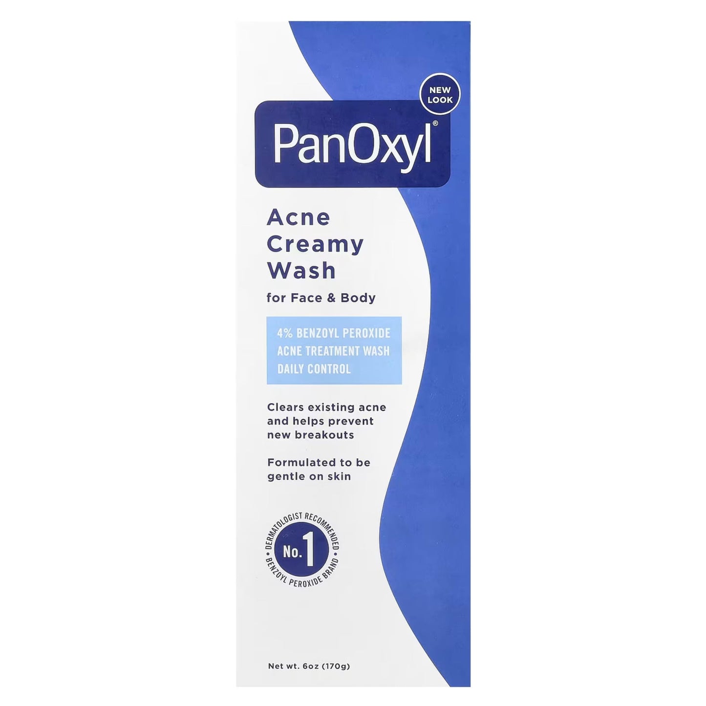 PanOxyl 4 Acne Creamy Wash, 4% Benzoyl Peroxide 6 oz (Pack of 8)