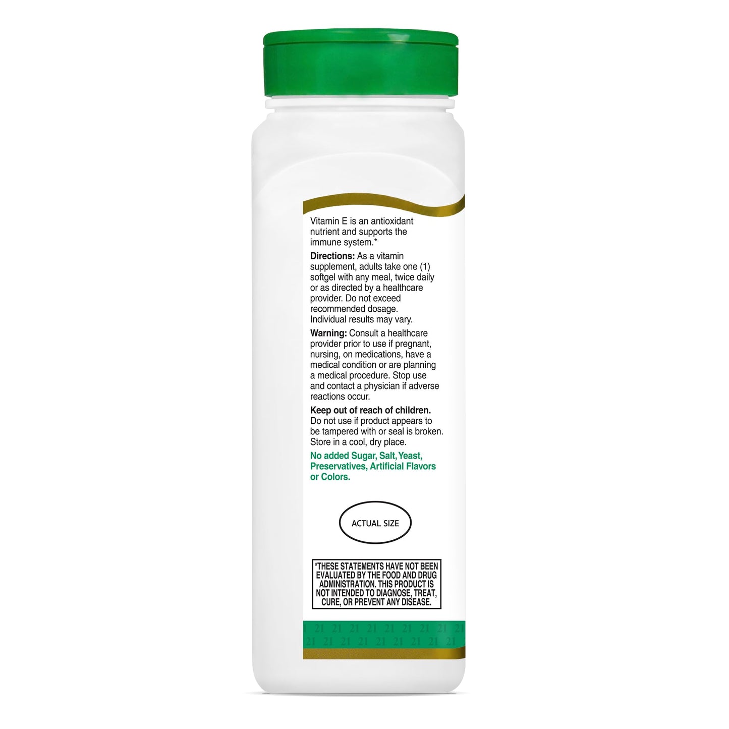 21st Century Vitamin E 400 IU Softgels, Antioxidant & Heart, 250 Count