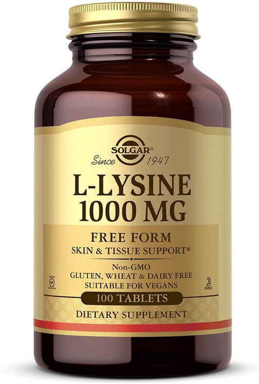 Solgar L-Lysine 1000 mg, 100 Tablets - Enhanced Absorption and Assimilation