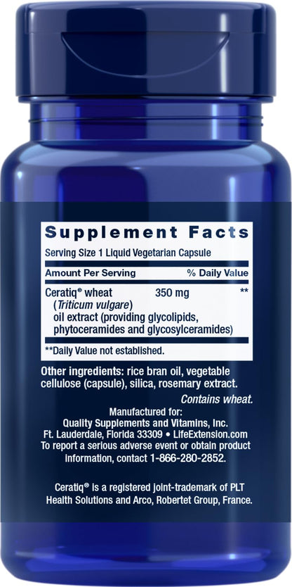Life Extension Skin Restoring Ceramides, 30 Liquid Vegetarian Capsules (Pack of 2)