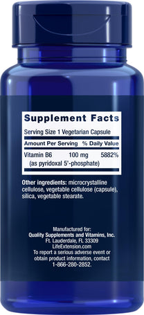 Life Extension Pyridoxal-5'-Phosphate Caps 100 mg, 90 Veg Caps (Pack of 2)