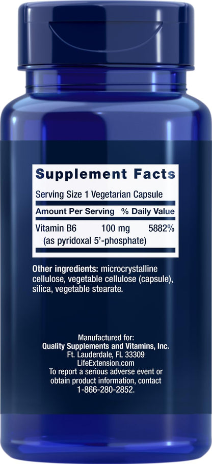 Life Extension Pyridoxal-5'-Phosphate Caps 100 mg, 90 Veg Caps (Pack of 2)
