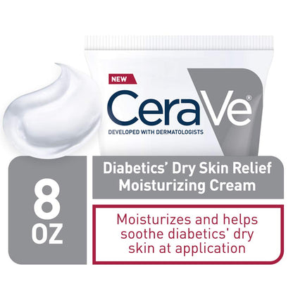 CeraVe Diabetics Dry Skin Moisturizing Cream, Urea Face & Body Lotion, 8oz