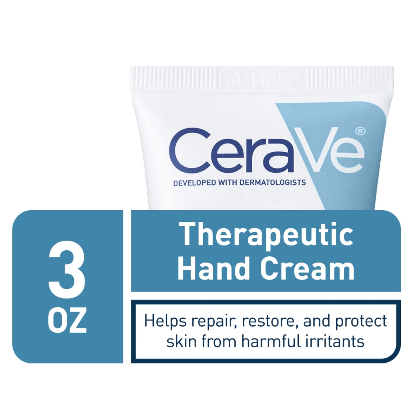 CeraVe Therapeutic Hand Cream, Hyaluronic Acid & Niacinamide Lotion, 3oz