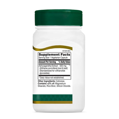21st Century Ashwagandha Extract 500mg Capsules, Stress & Mood, 60 Count