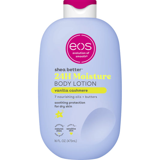 eos Shea Better Body Lotion- Vanilla Cashmere, 24-Hour Moisture, 16 fl oz