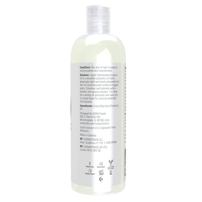 NOW Solutions, Liquid Coconut Oil, Light and Nourishing, Promotes Healthy-Looking Skin and Hair, 16-Ounce (Pack of 2)