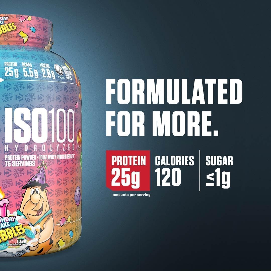 Dymatize ISO100 Protein Powder, 100% Whey Isolate, Birthday Cake