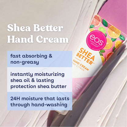 eos Hand Cream - Pink Citrus, Natural Shea Butter Hand Lotion and Skin Care, 24 Hour Hyrdration with Oil 2.5 oz