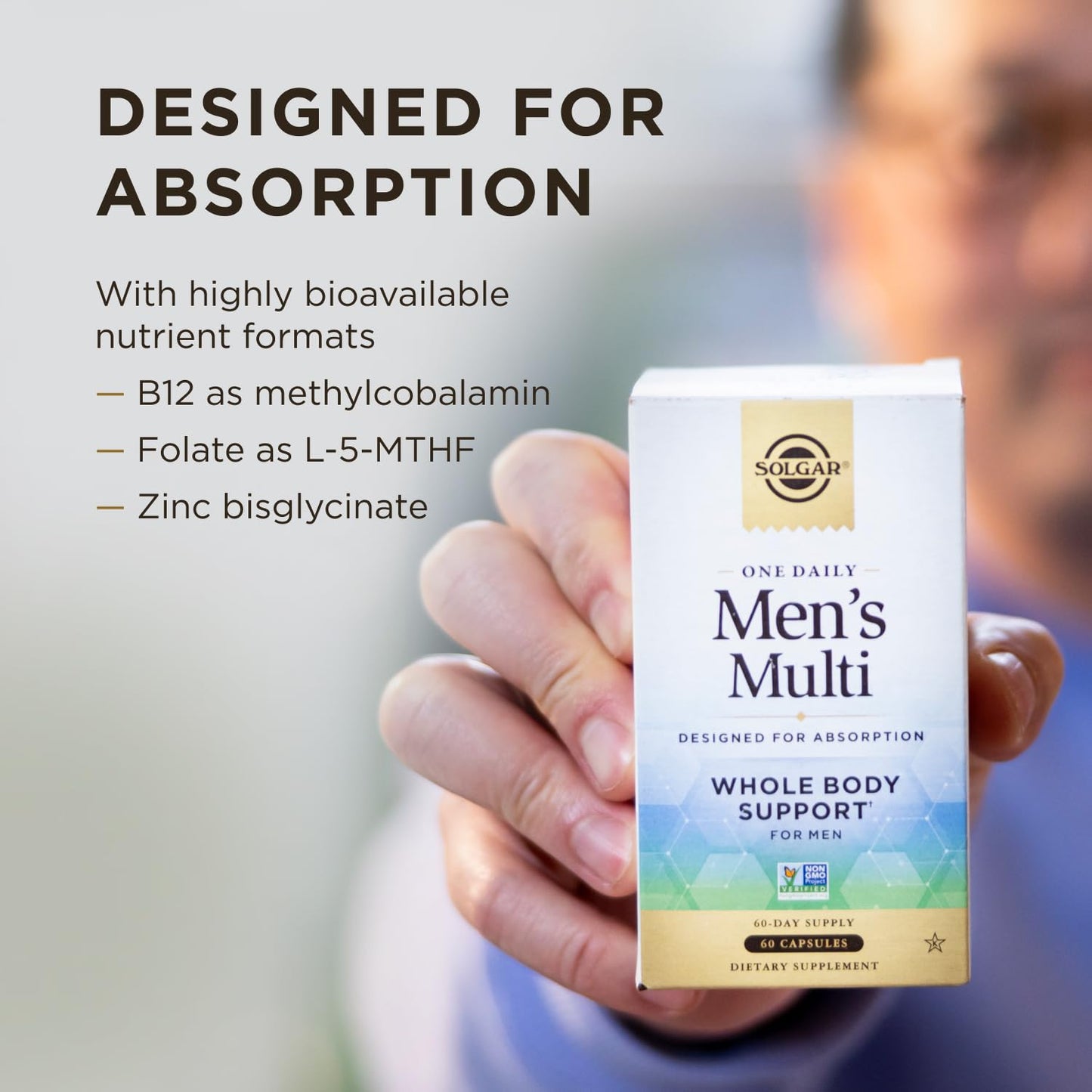 Solgar One Daily Men's Multivitamin Whole Body Support, 60 Servings