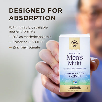 Solgar One Daily Men's Multivitamin Whole Body Support, 60 Servings