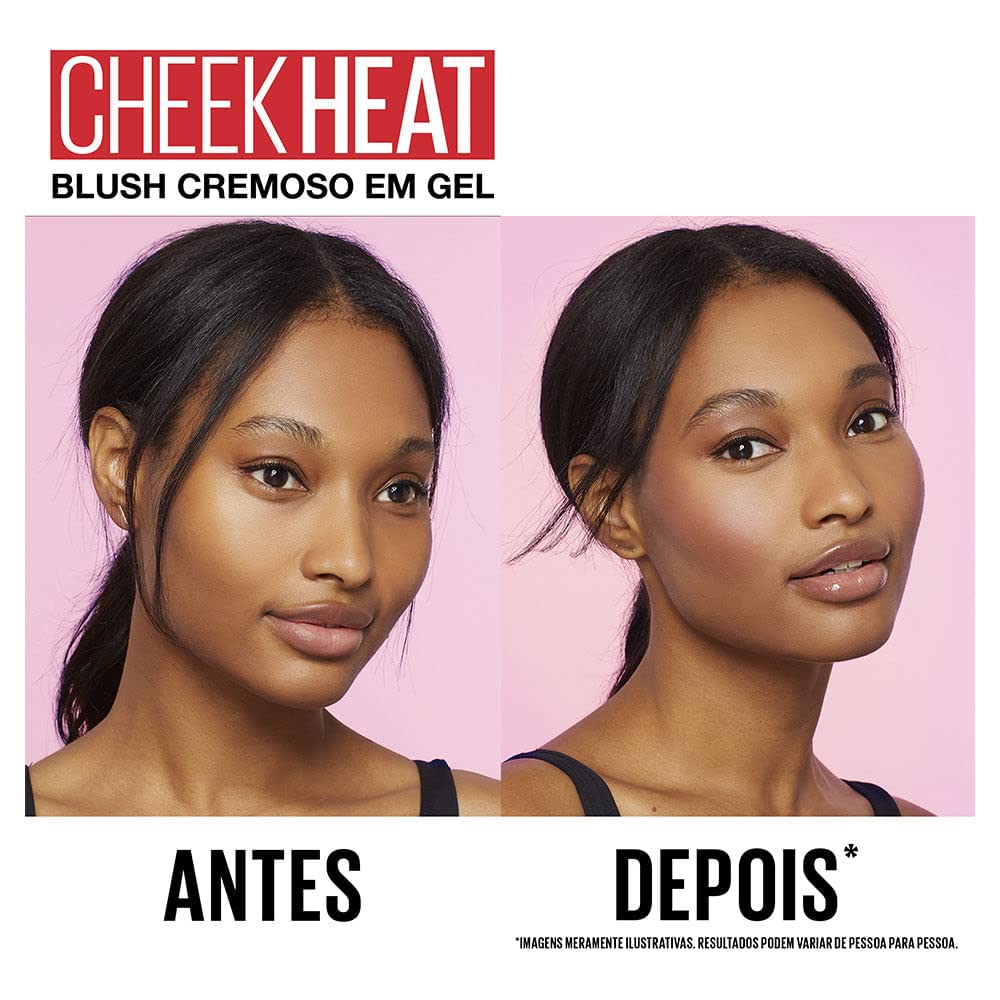 Maybelline Cheek Heat Gel-Cream Blush Makeup, lightweight, Breathable Feel, Sheer Flush Of Color, Natural-Looking, Dewy Finish, Oil-Free, Rose Flush, 1 Count