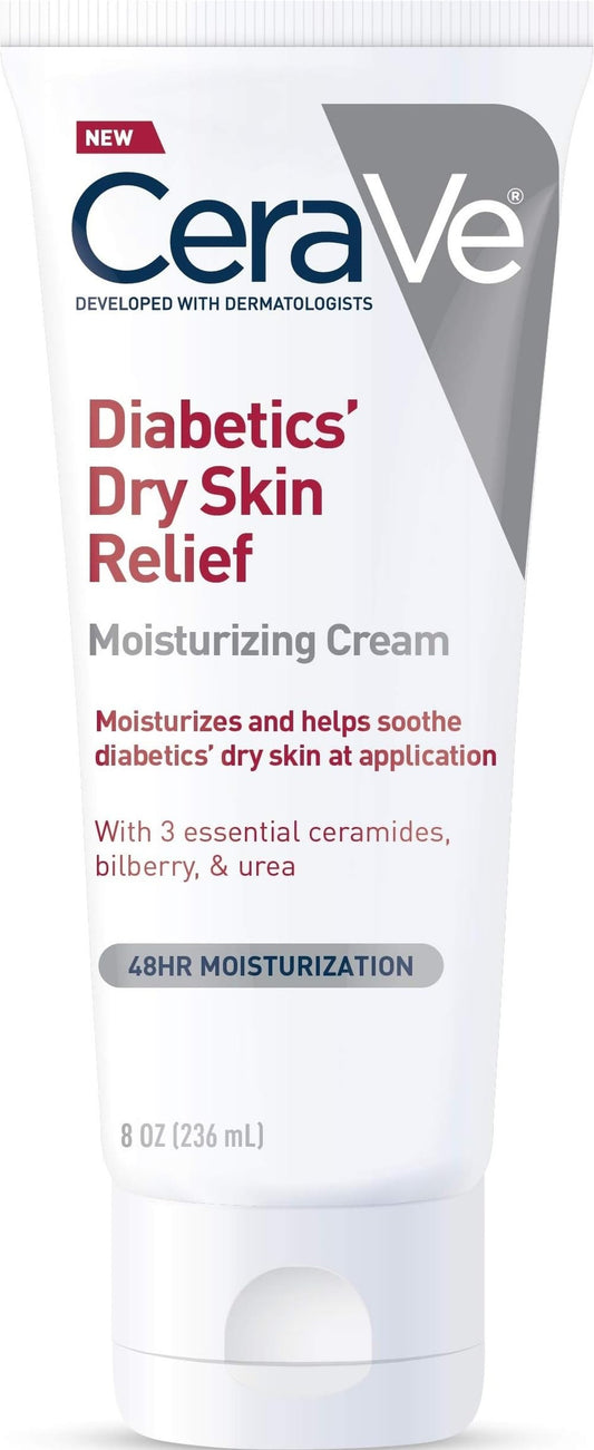 CeraVe Diabetics Dry Skin Moisturizing Cream, Urea Face & Body Lotion, 8oz