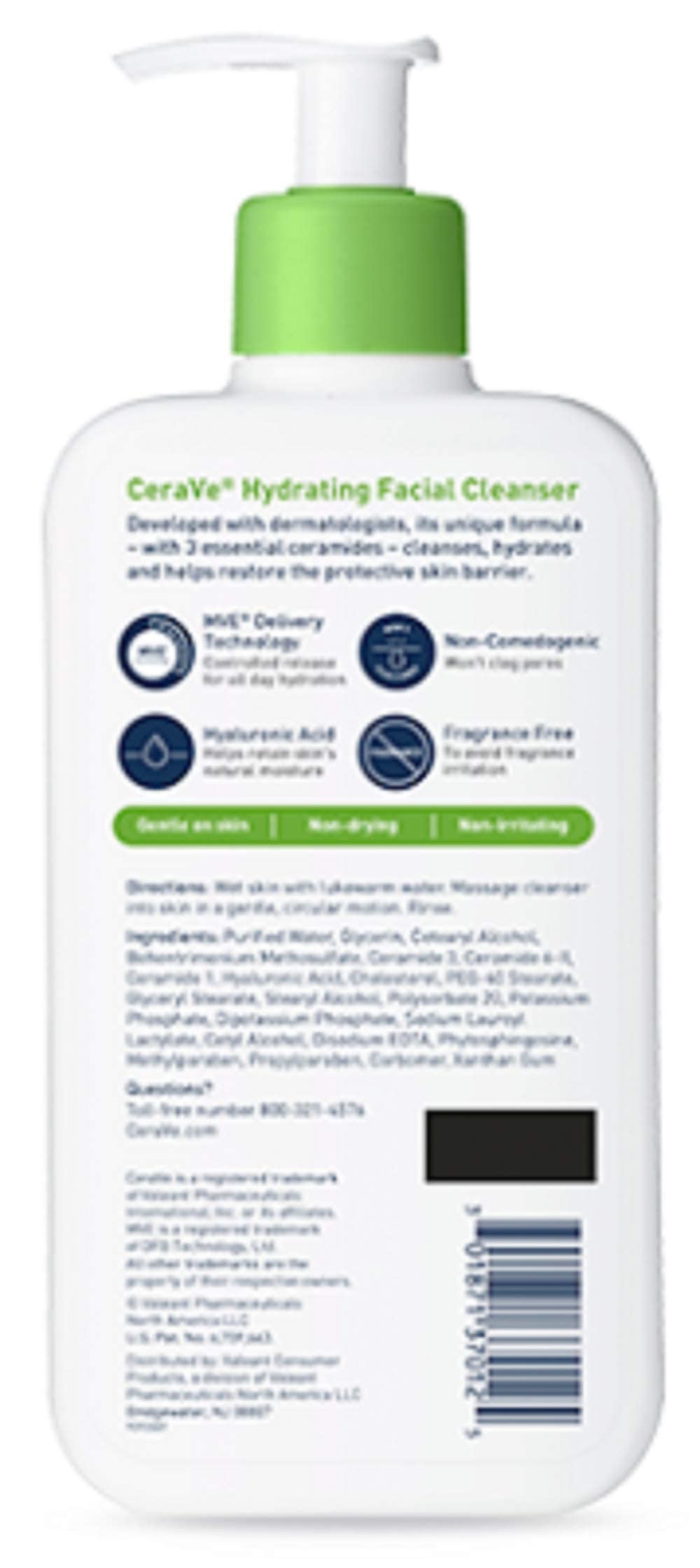 CeraVe Hydrating Facial Cleanser, 12 Fluid Ounce