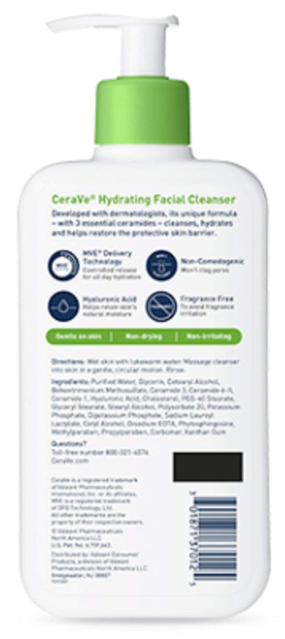 CeraVe Hydrating Facial Cleanser, 12 Fluid Ounce
