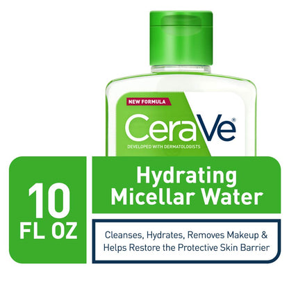 CeraVe Micellar Water, Hydrating Facial Cleanser & Eye Makeup Remover, 10oz