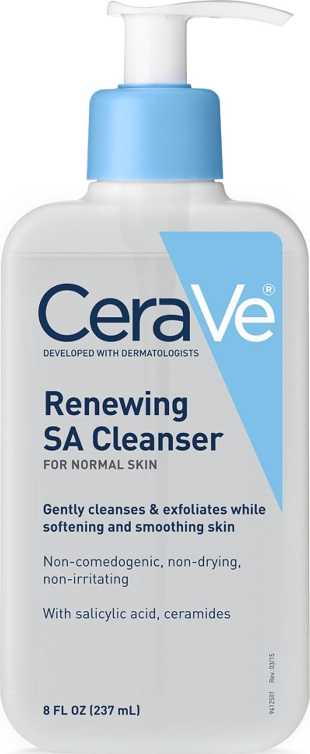 CeraVe Renewing Salicylic Acid Cleanser, BHA Exfoliating Face Wash, 8oz