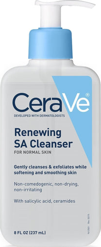 CeraVe Renewing Salicylic Acid Cleanser, BHA Exfoliating Face Wash, 8oz