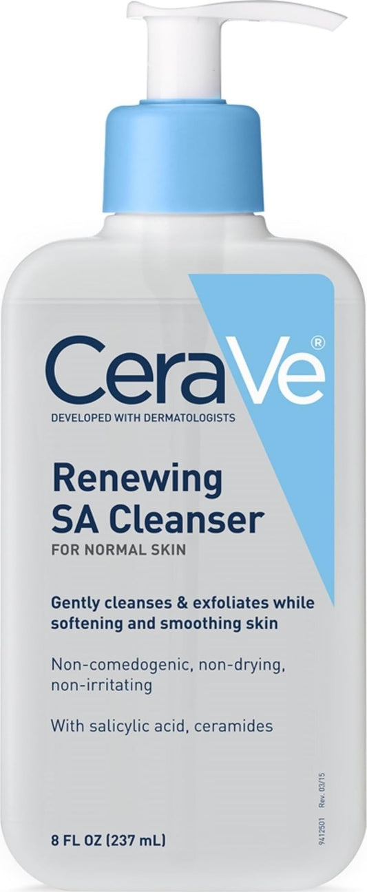 CeraVe Renewing Salicylic Acid Cleanser, BHA Exfoliating Face Wash, 8oz