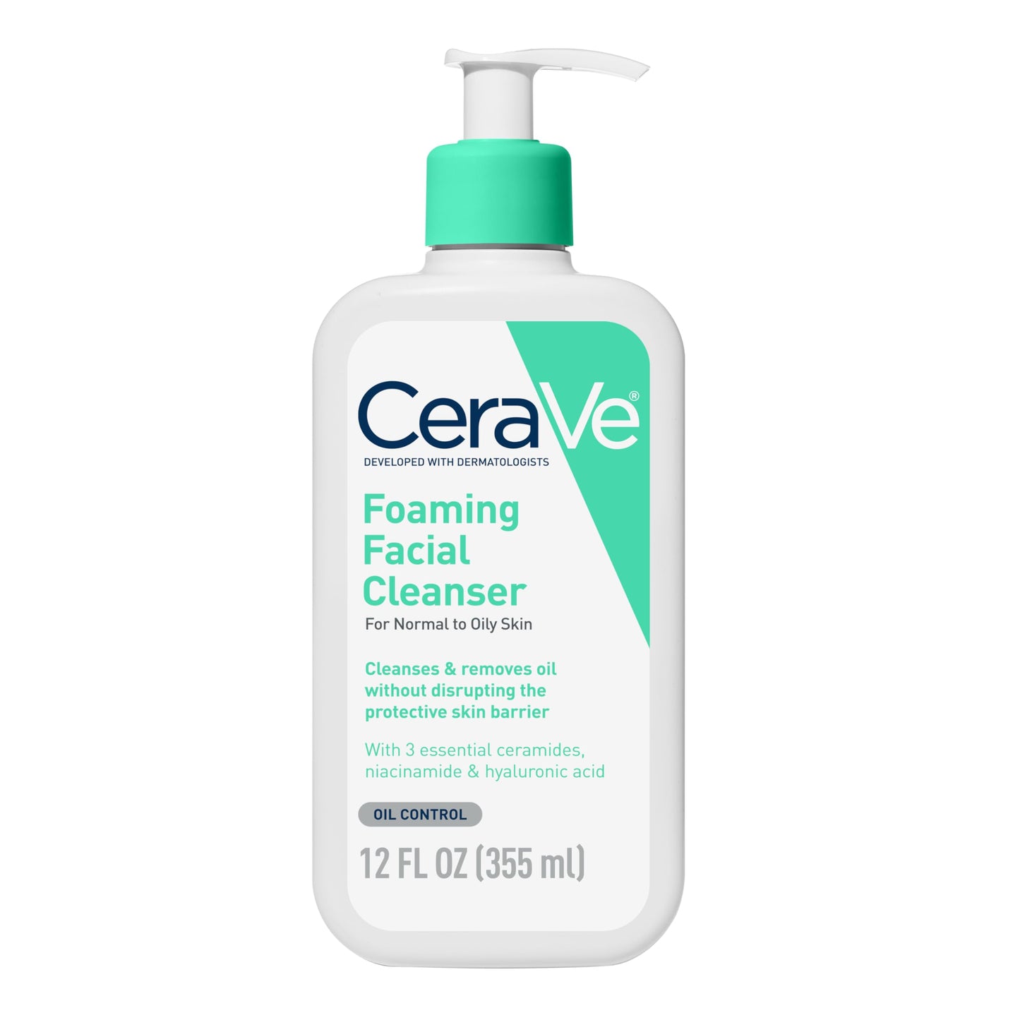 CeraVe Foaming Facial Cleanser, Face Wash for Oily Skin, 12fl oz