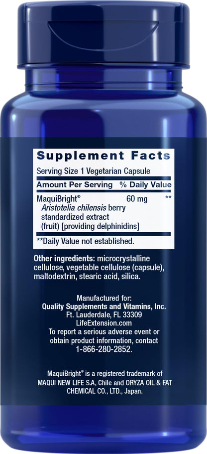 Life Extension Tear Support with MaquiBright 60 mg, 30 Vegetarian Capsules (Pack of 2)