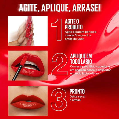 Maybelline Super Stay Vinyl Ink Longwear No-Budge Liquid Lipcolor Makeup, Highly Pigmented Color and Instant Shine, Red-Hot, Fire Engine Red Lipstick, 0.14 fl oz, 1 Count