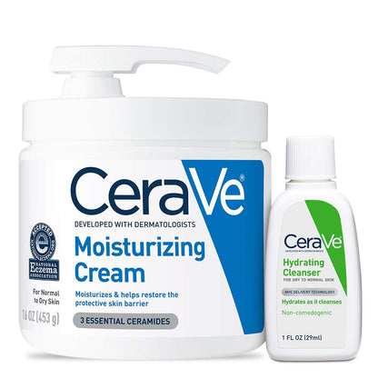 CeraVe Moisturizing Cream & Hydrating Facial Cleanser Set for Dry Skin
