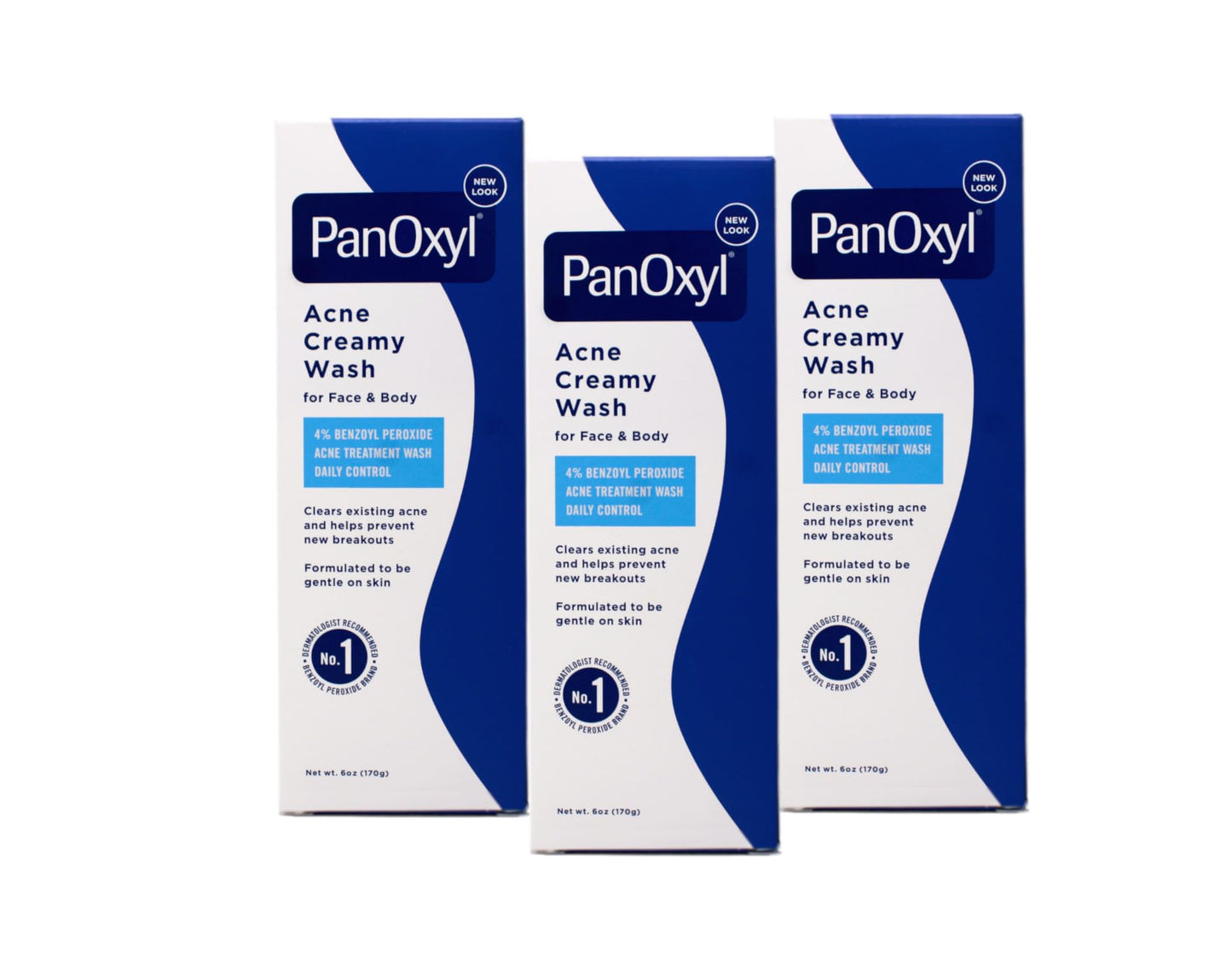 PanOxyl Creamy Acne Wash, 6 oz (3 Pack)