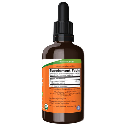 Now Foods Supplements, Certified Organic Licorice Root 2 fl. oz