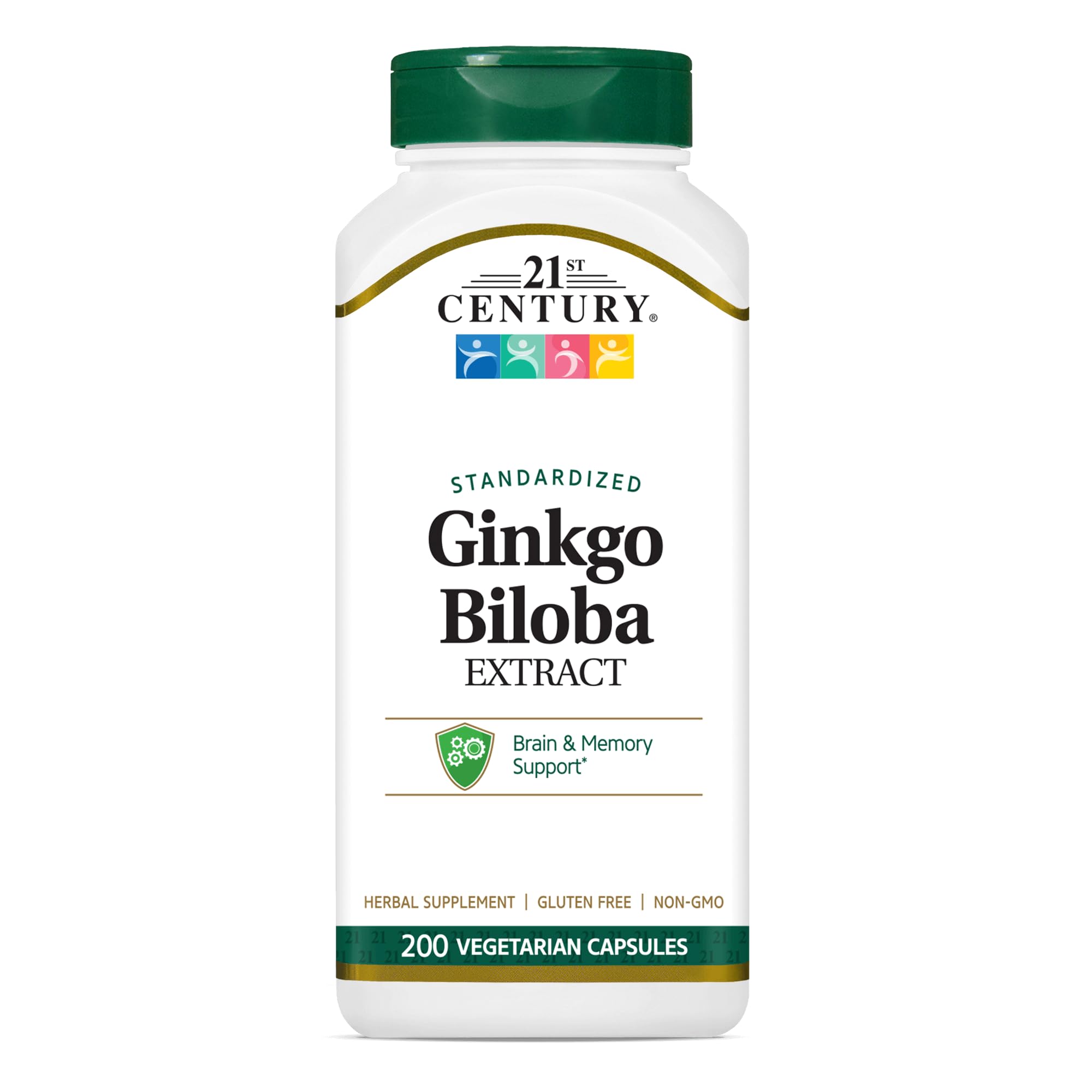 21st Century Ginkgo Biloba Extract Capsules, Memory & Brain, 200 Count