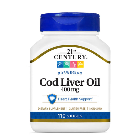 21st Century Norwegian Cod Liver Oil, 400 mg, 110 Softgels