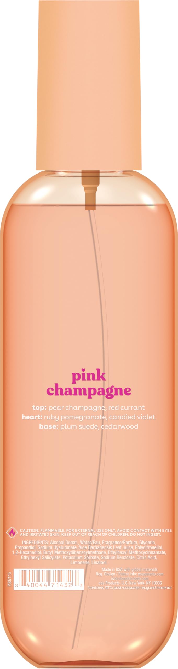 eos Cashmere Body Mist- Pink Champagne, Body Spray for Women, 6 fl oz