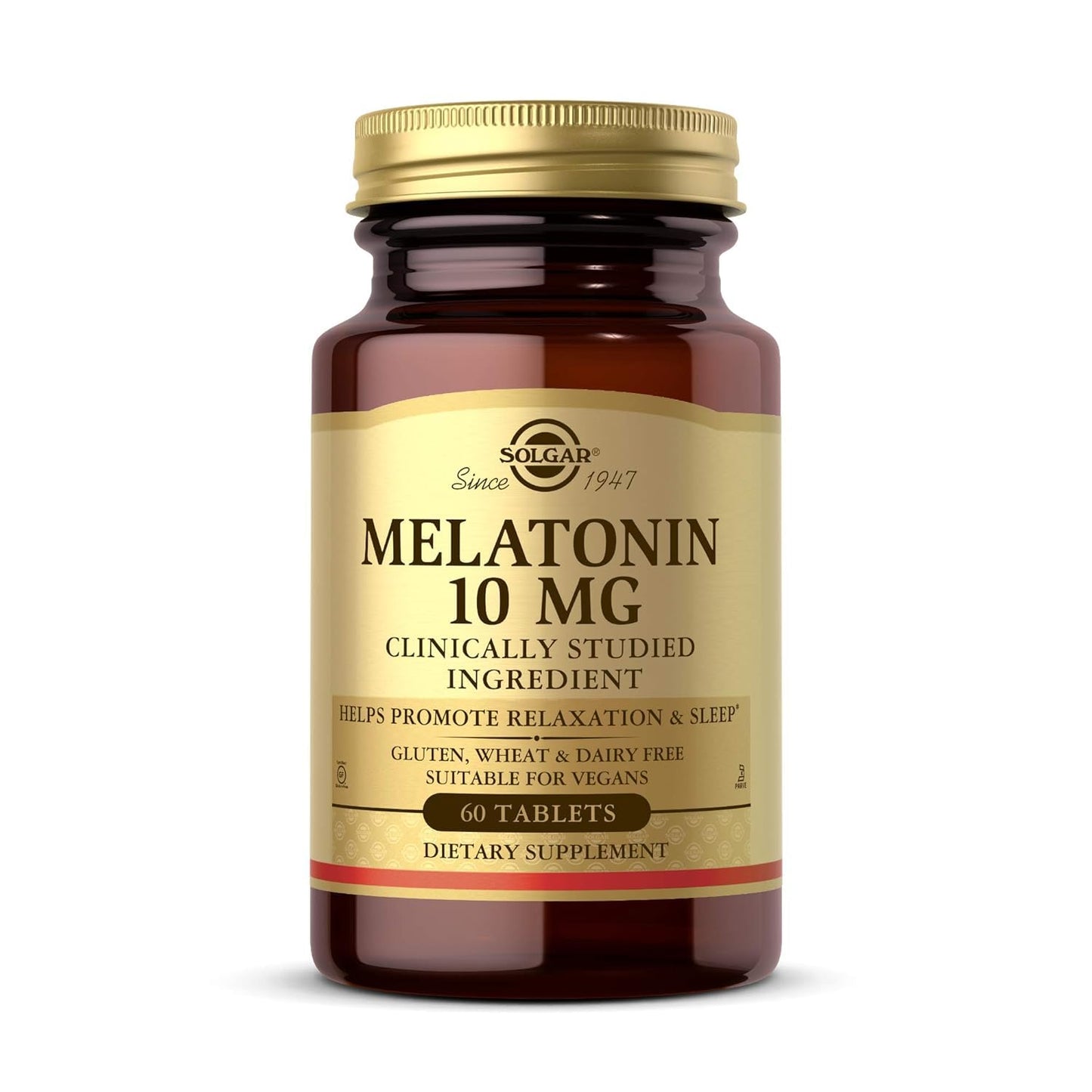 Solgar Melatonin 10mg, 60 Tablets - High Dosage, Vegan, Gluten Free, Kosher