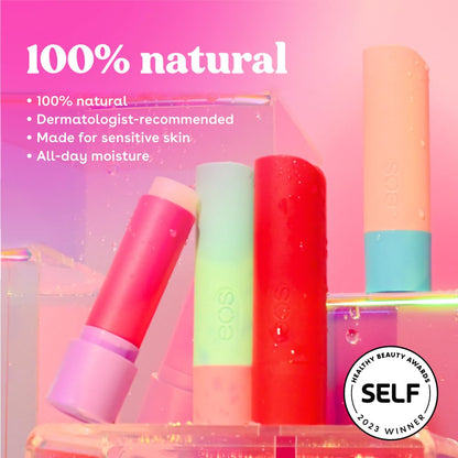 eos 100% Natural Lip Balm- Watermelon Frosé, Dermatologist Recommended for Sensitive Skin, All-Day Moisture Lip Care, 0.14 oz (Pack of 2)