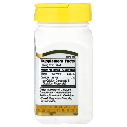 21st Century Biotin 800 mcg - 110 Tablets