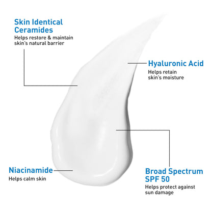 CeraVe PM Facial Moisturizing Lotion, 3 Ounce + AM Facial Moisturizing Lotion SPF 50, 3 Oz
