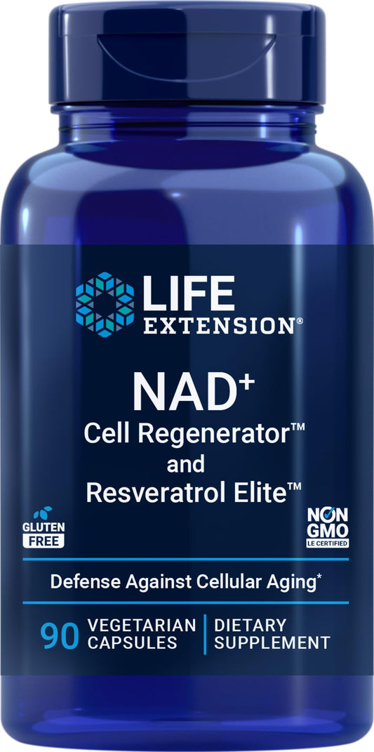 Life Extension NAD+ Cell Regenerator and Resveratrol Elite, 90 Veg Caps