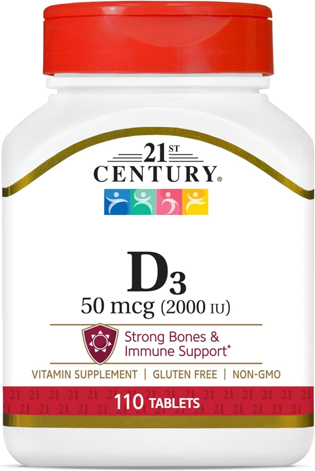 21st Century Vitamin D3 2000 IU Tablets, Bone & Immune, 110 Count