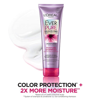 L’Oreal ParisEver Pure Moisture Shampoo Rosemary, 8.5 Fl Oz (Pack of 2)