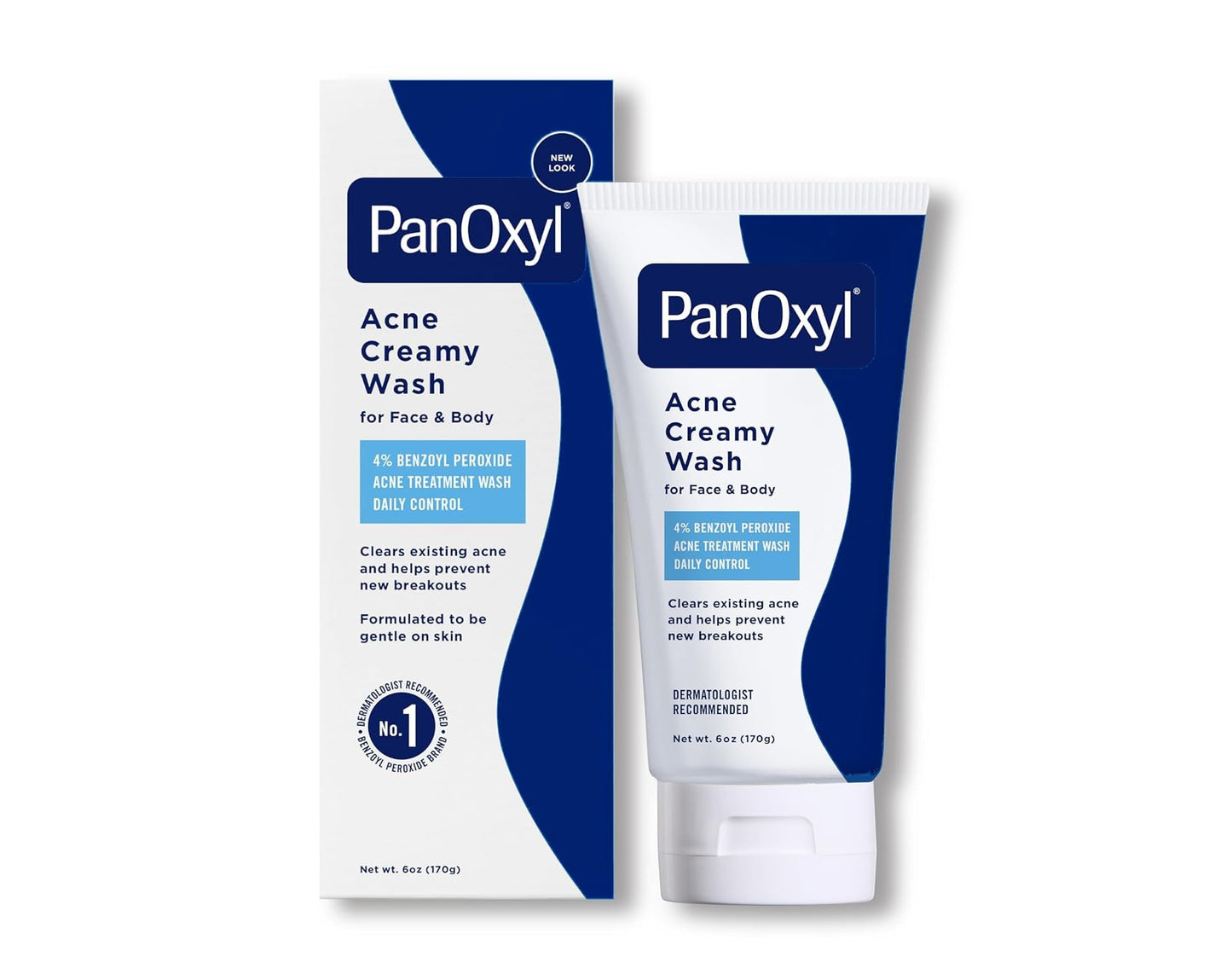 PanOxyl Acne Creamy Wash, 4% Benzoyl Peroxide 6 Ounce, (Pack of 2)