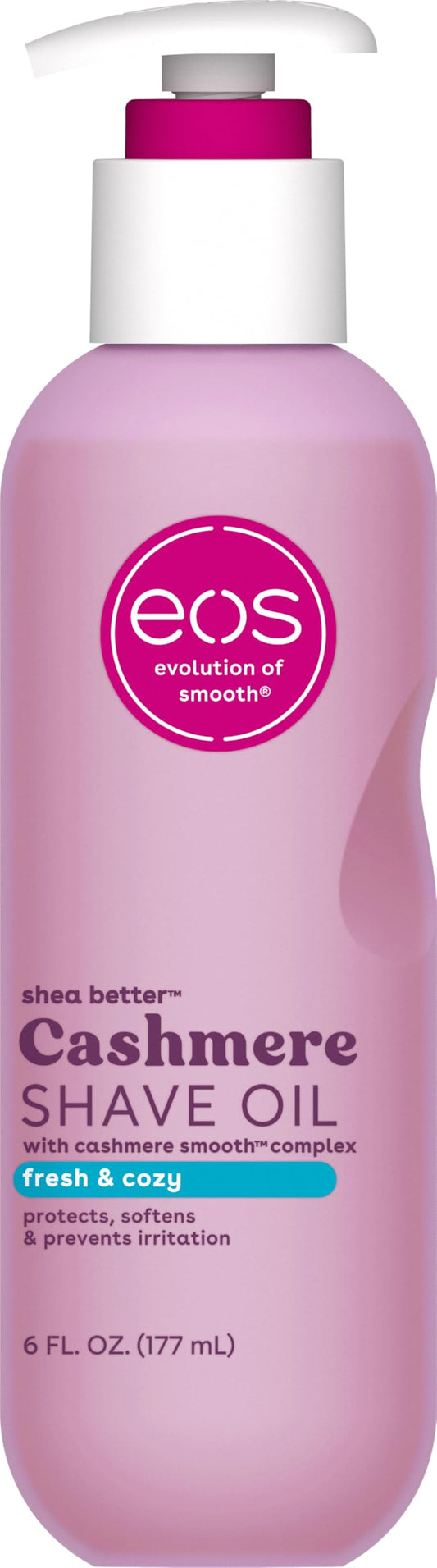 eos Cashmere Shave Oil- Fresh & Cozy, Moisturizing Shea Butter, 6 fl oz
