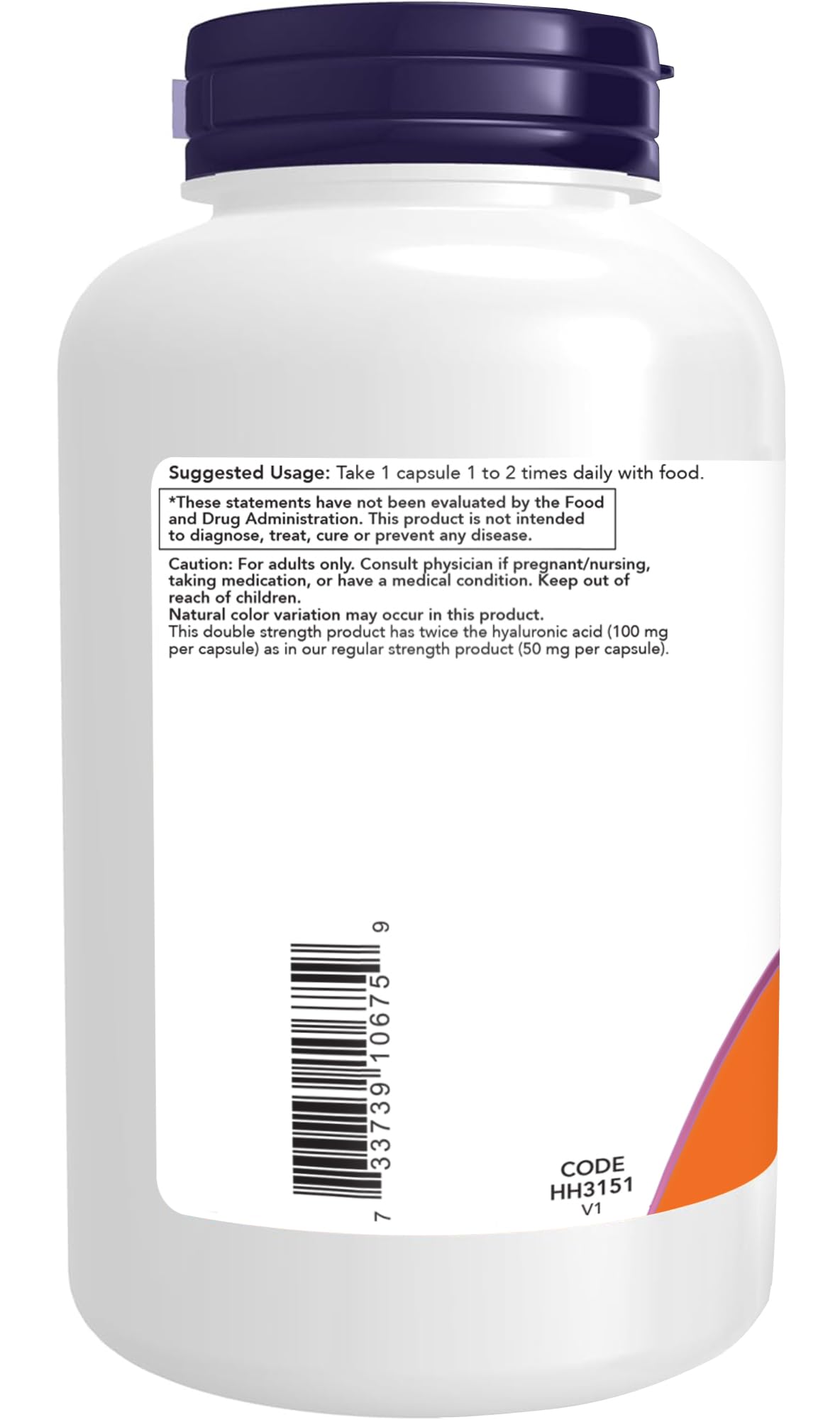 NOW Foods Supplements, Hyaluronic Acid 100 mg, Double Strength with L-Proline, Alpha Lipoic Acid and Grape Seed Extract, 180 Veg Capsules (1)