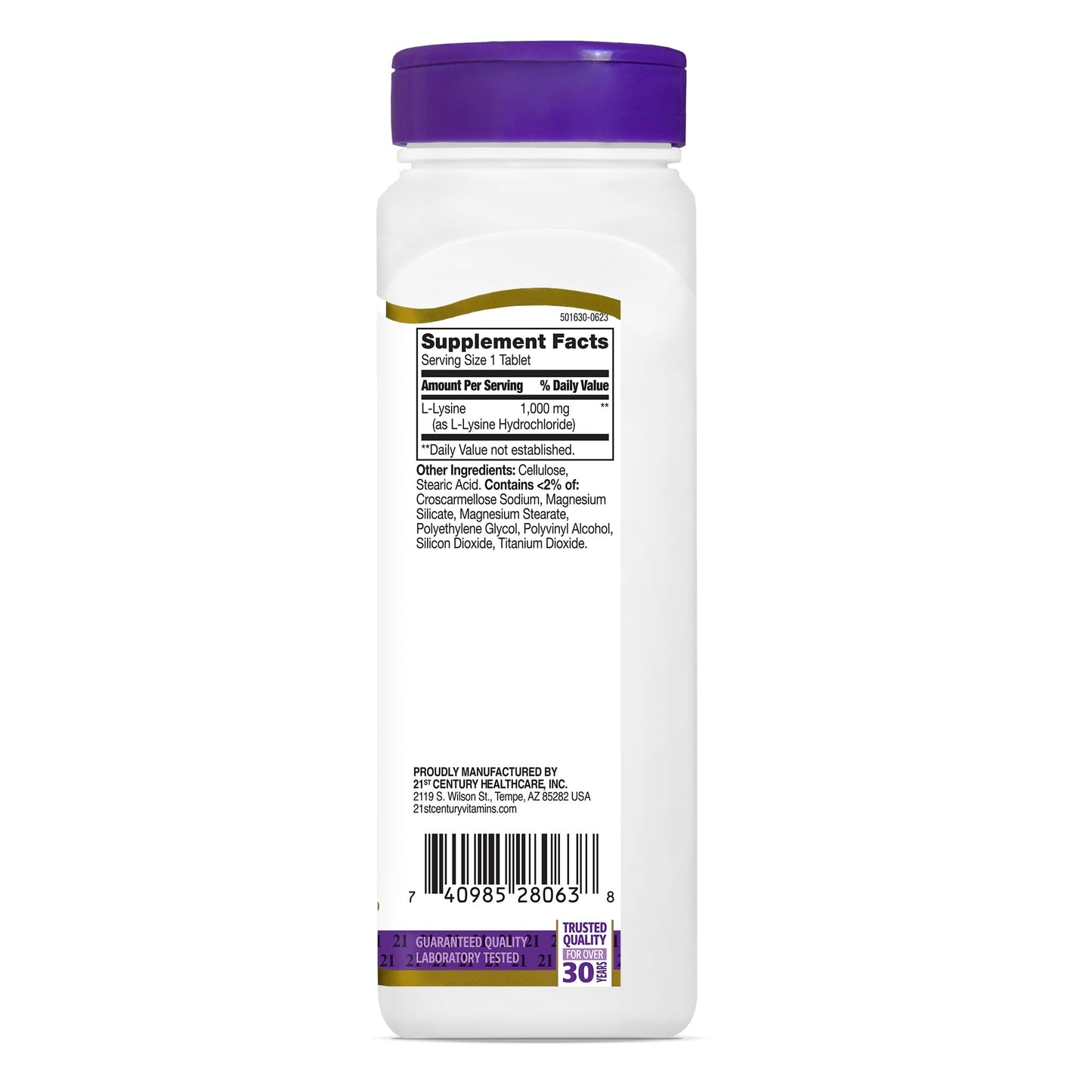 21st Century L-Lysine 1000mg Tablets, Essential Amino Acid, 90 Count