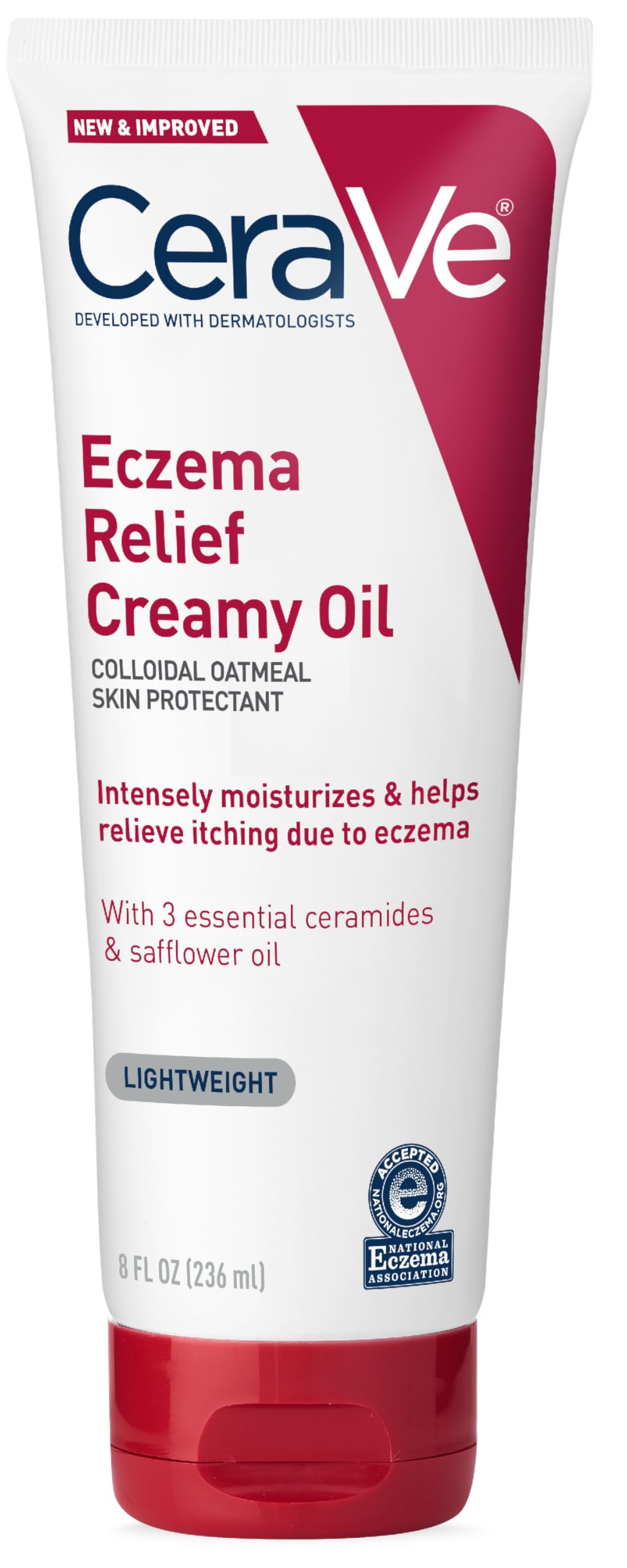 CeraVe Eczema Relief Creamy Body Oil, Body Cream & Lotion for Dry Skin, 8oz